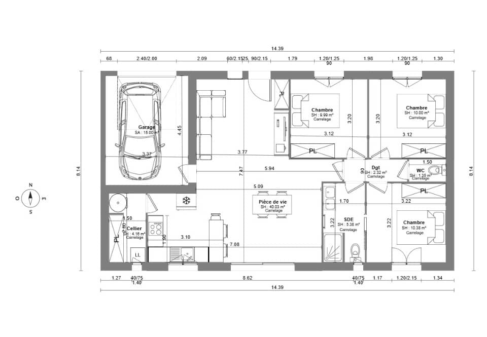 Maison neuve - Terrain à bâtir () à Sauvian (34), prix 250 000 €