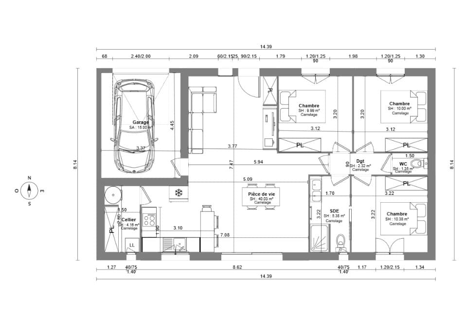 Maison neuve - Terrain à bâtir () à Sauvian (34), prix 250 000 €