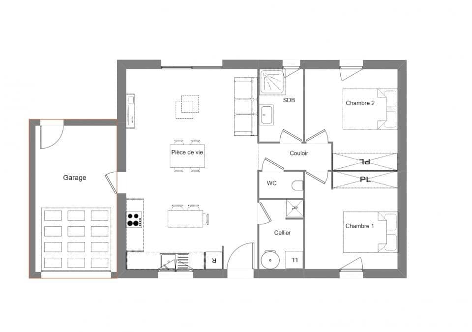 Maison neuve - Terrain à bâtir () à Pouzolles (34), prix 206 000 €