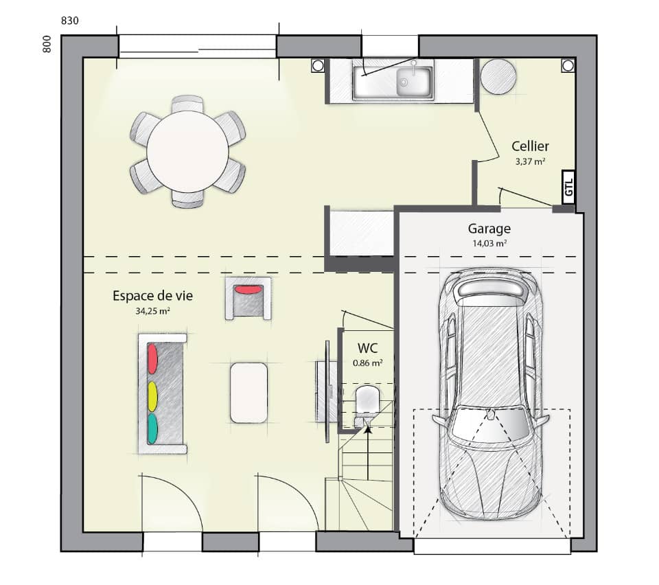 Maison neuve - Terrain à bâtir Vauréal (95490) à Vauréal, prix 302 500 €