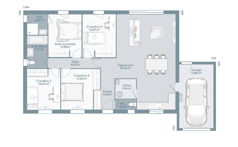 Maison neuve - Terrain à bâtir Montech (82700) à Montech, prix 204 305 €