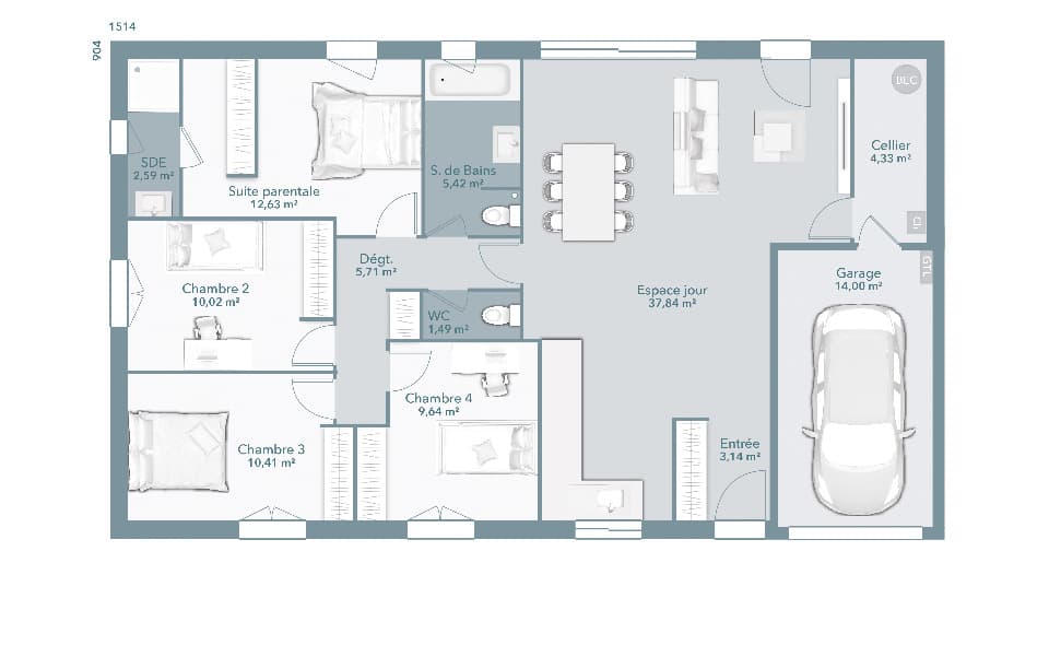 Maison neuve - Terrain à bâtir Campsas (82370) à Campsas (82), prix 236 027 €
