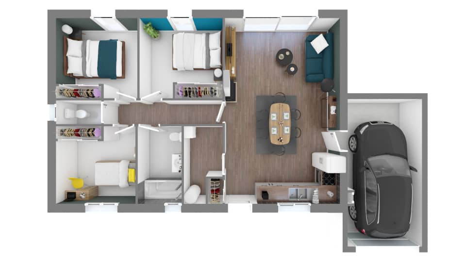 Maison neuve - Terrain à bâtir Bessières (31660) à Bessières (31), prix 208 709 €