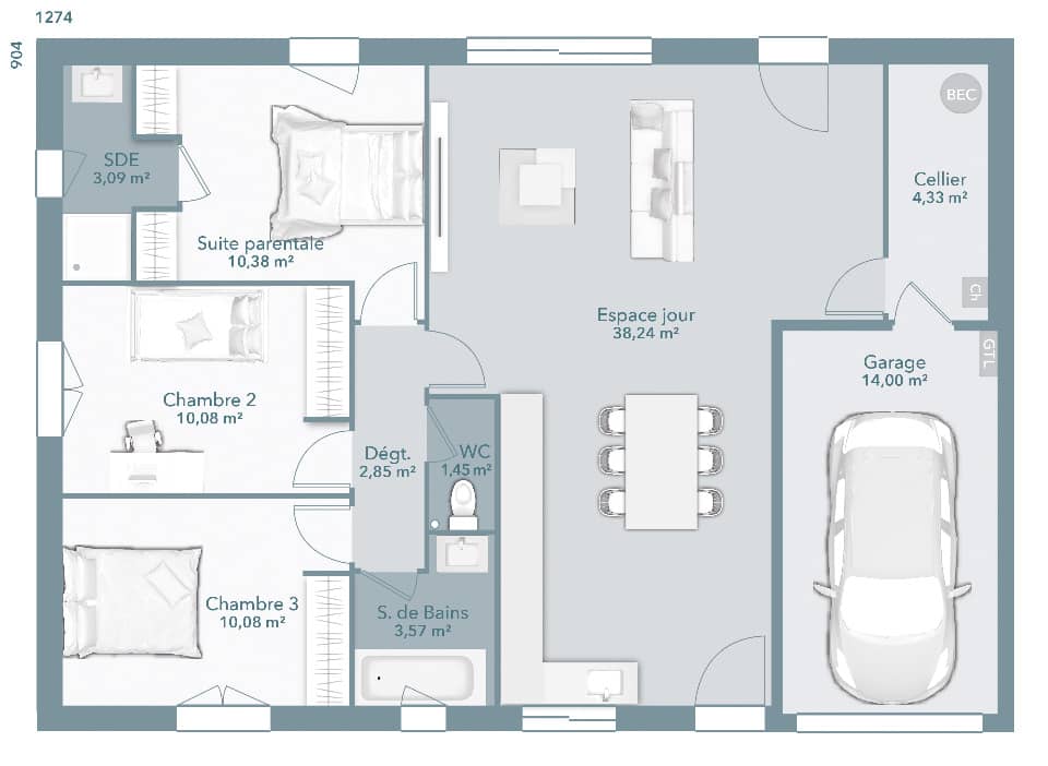 Maison neuve - Terrain à bâtir Gragnague (31380) à Gragnague (31), prix 278 803 €