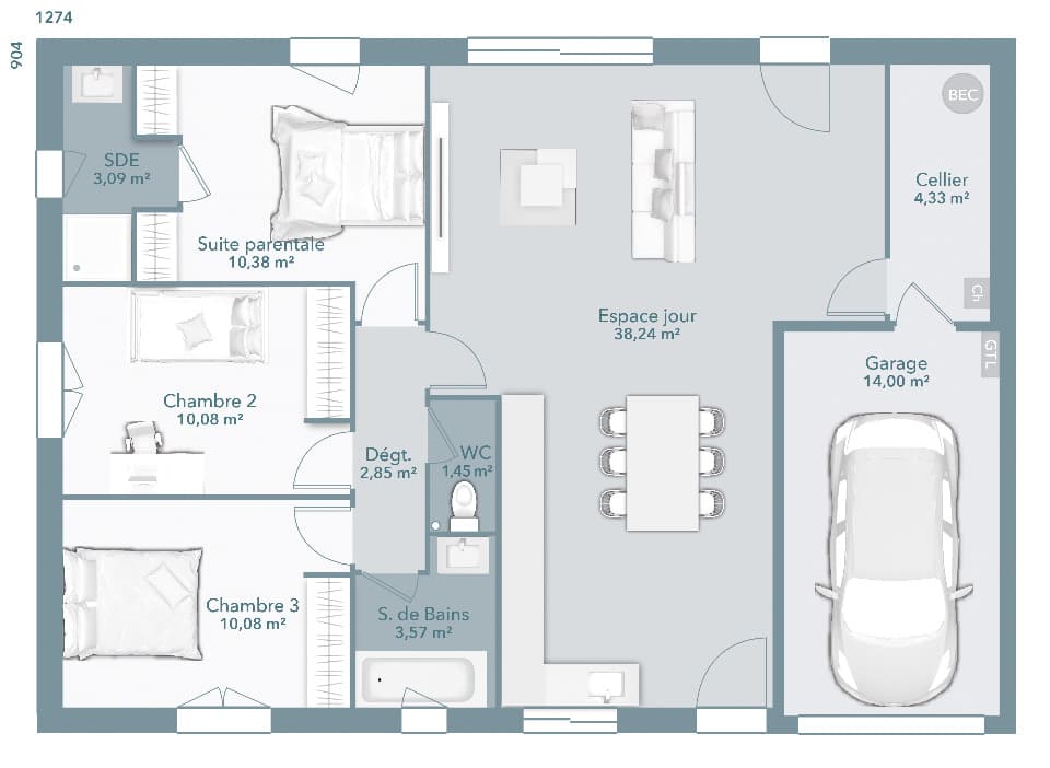 Maison neuve - Terrain à bâtir Merville (31330) à Merville (31), prix 217 833 €