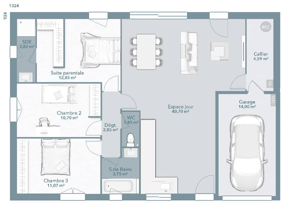 Maison neuve - Terrain à bâtir Grisolles (82170) à Grisolles (82), prix 202 993 €