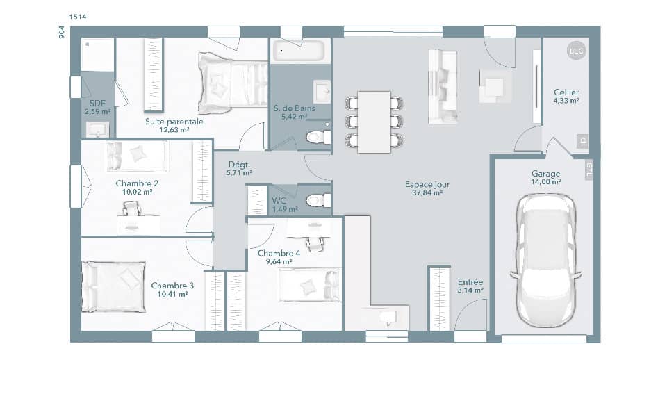 Maison neuve - Terrain à bâtir Montbeton (82290) à Montbeton (82), prix 236 527 €