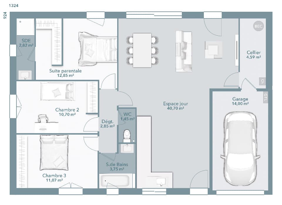 Maison neuve - Terrain à bâtir Montbeton (82290) à Montbeton (82), prix 231 593 €