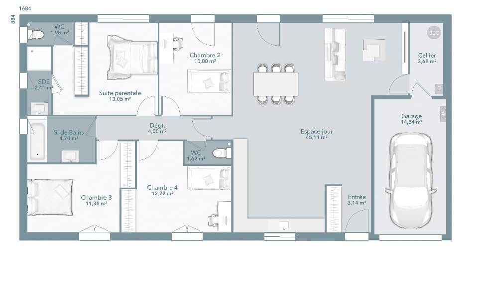 Maison neuve - Terrain à bâtir Bressols (82710) à Bressols, prix 265 567 €