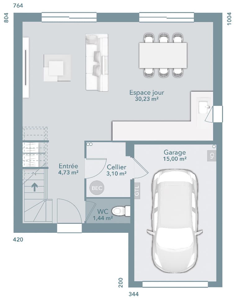 Maison neuve - Terrain à bâtir Aucamville (31140) à Aucamville (31), prix 255 657 €