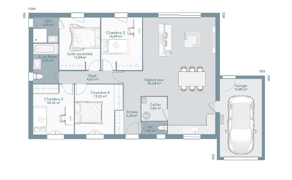 Maison neuve - Terrain à bâtir La Ville-Dieu-du-Temple (82290) à La Ville-Dieu-du-Temple (82), prix 204 305 €