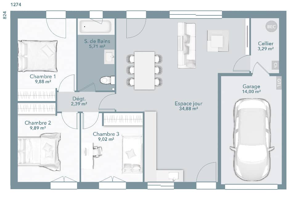 Maison neuve - Terrain à bâtir Toulouse (31000) à Toulouse (31), prix 297 255 €