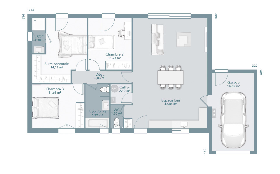 Maison neuve - Terrain à bâtir Toulouse (31000) à Toulouse (31), prix 302 843 €