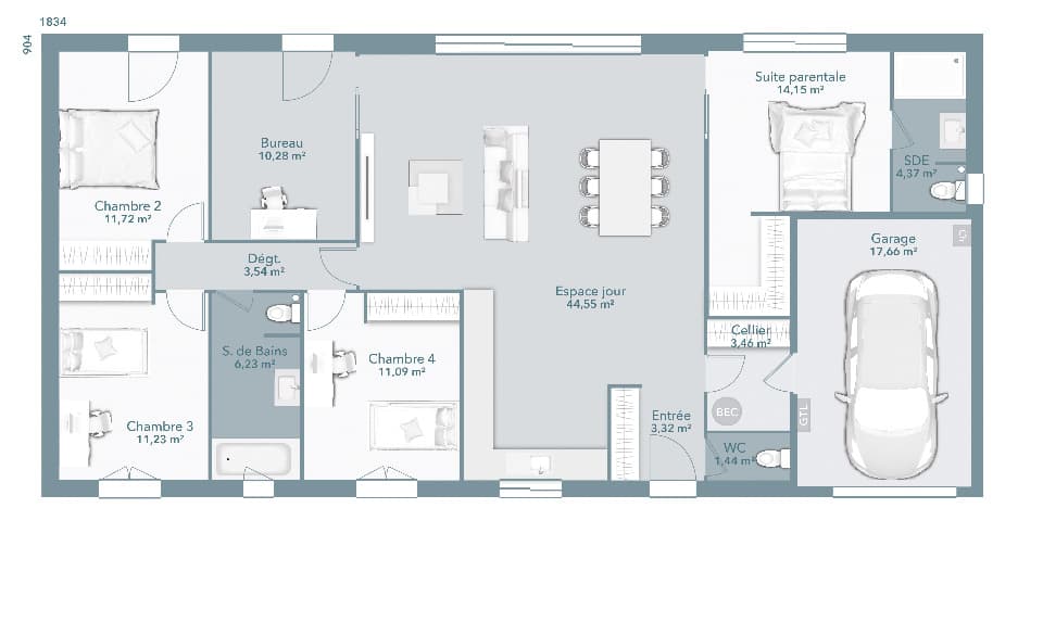 Maison neuve - Terrain à bâtir Nègrepelisse (82800) à Nègrepelisse (82), prix 249 146 €