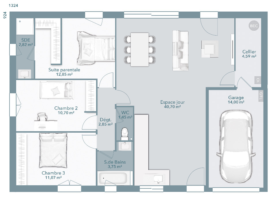 Maison neuve - Terrain à bâtir Montauban (82000) à Montauban (82), prix 207 993 €