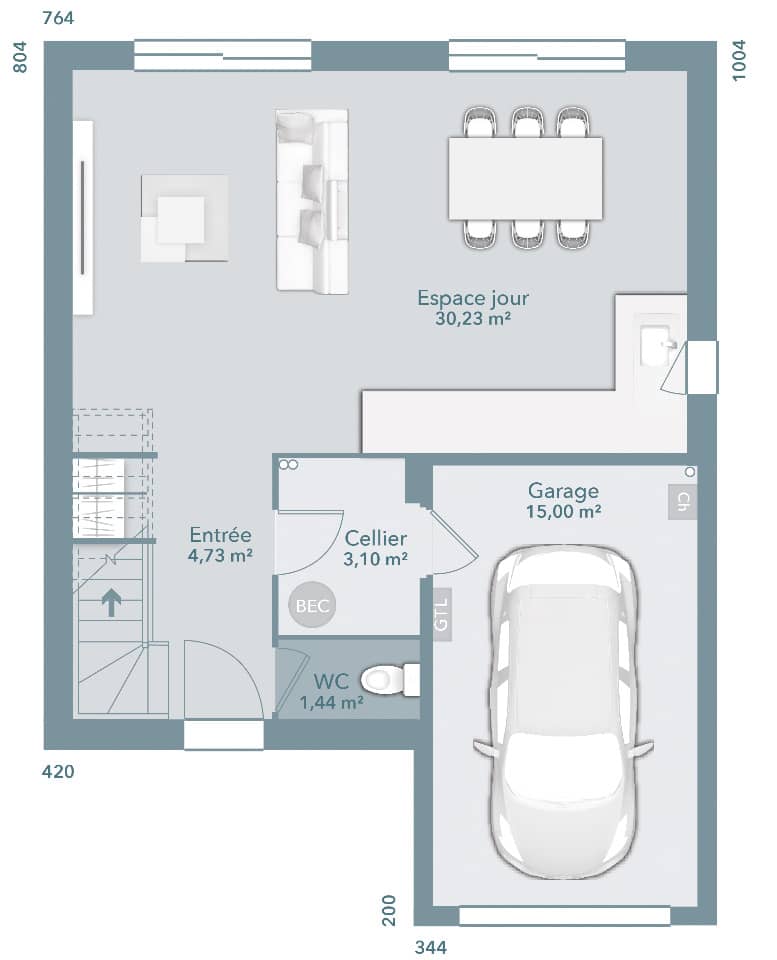 Maison neuve - Terrain à bâtir Gratentour (31150) à Gratentour (31), prix 245 000 €