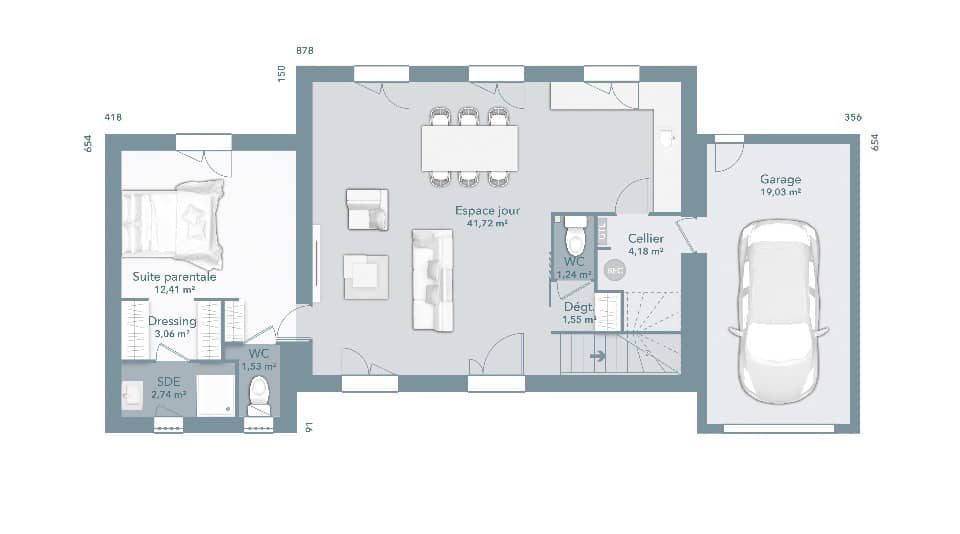 Maison neuve - Terrain à bâtir Gratentour (31150) à Gratentour, prix 260 000 €