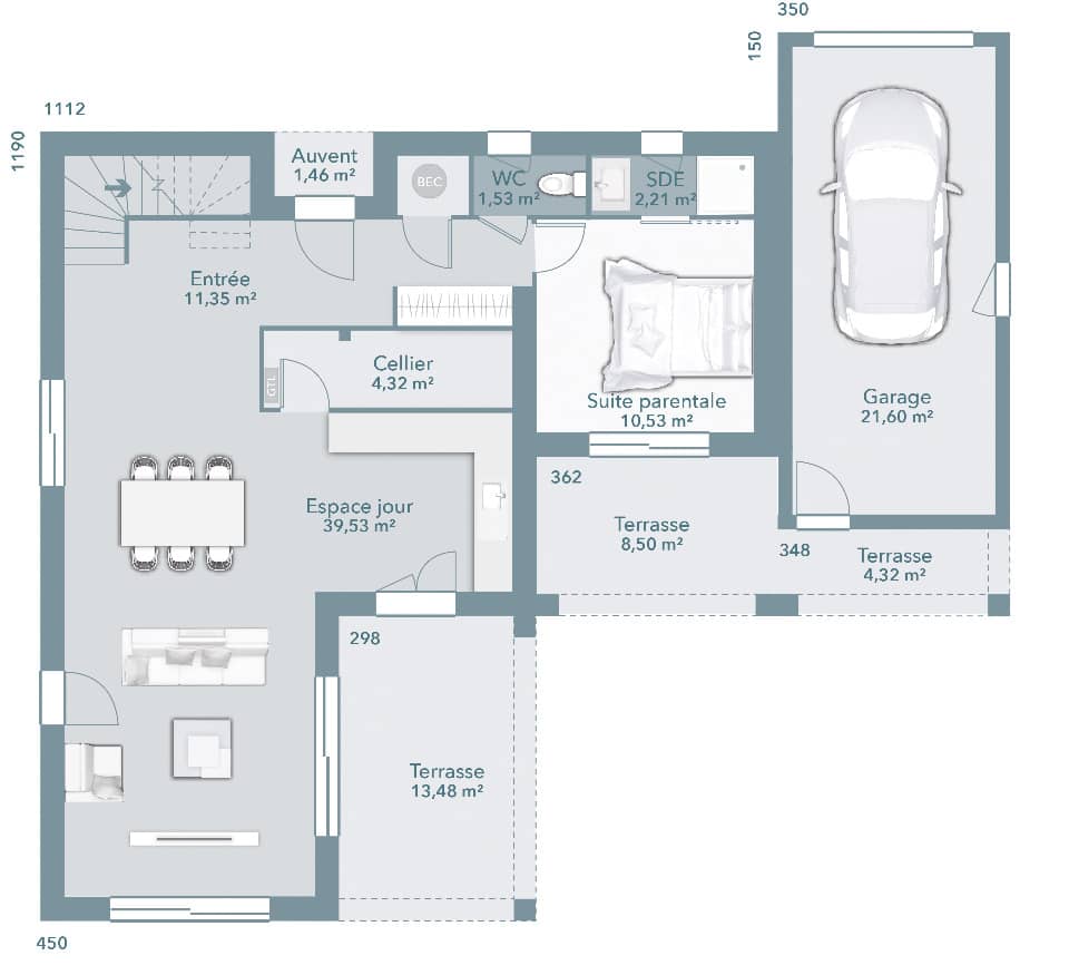 Maison neuve - Terrain à bâtir Gratentour (31150) à Gratentour (31), prix 299 000 €