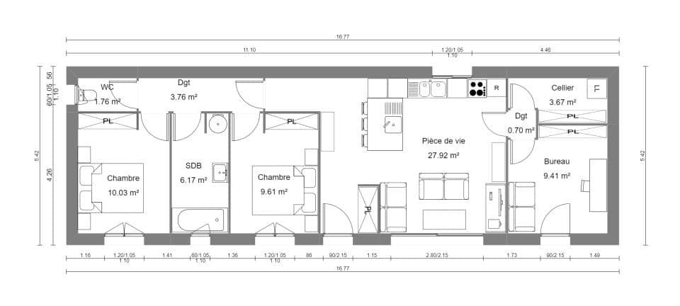 Maison neuve - Terrain à bâtir Gratentour (31150) à Gratentour (31), prix 222 000 €