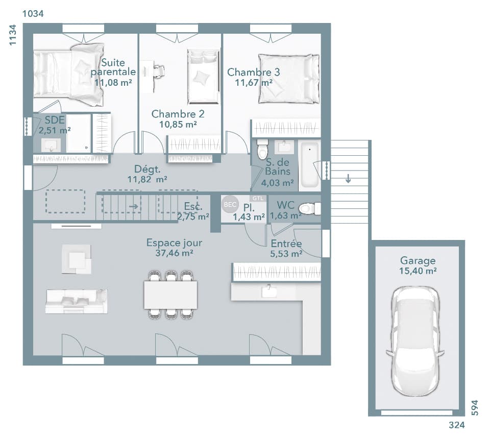 Maison neuve - Terrain à bâtir Vacquiers (31340) à Vacquiers (31), prix 275 000 €