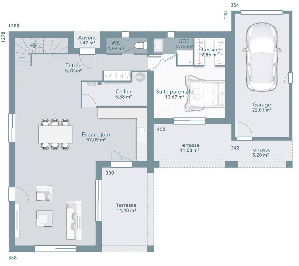 Maison neuve - Terrain à bâtir Villematier (31340) à Villematier, prix 320 000 €