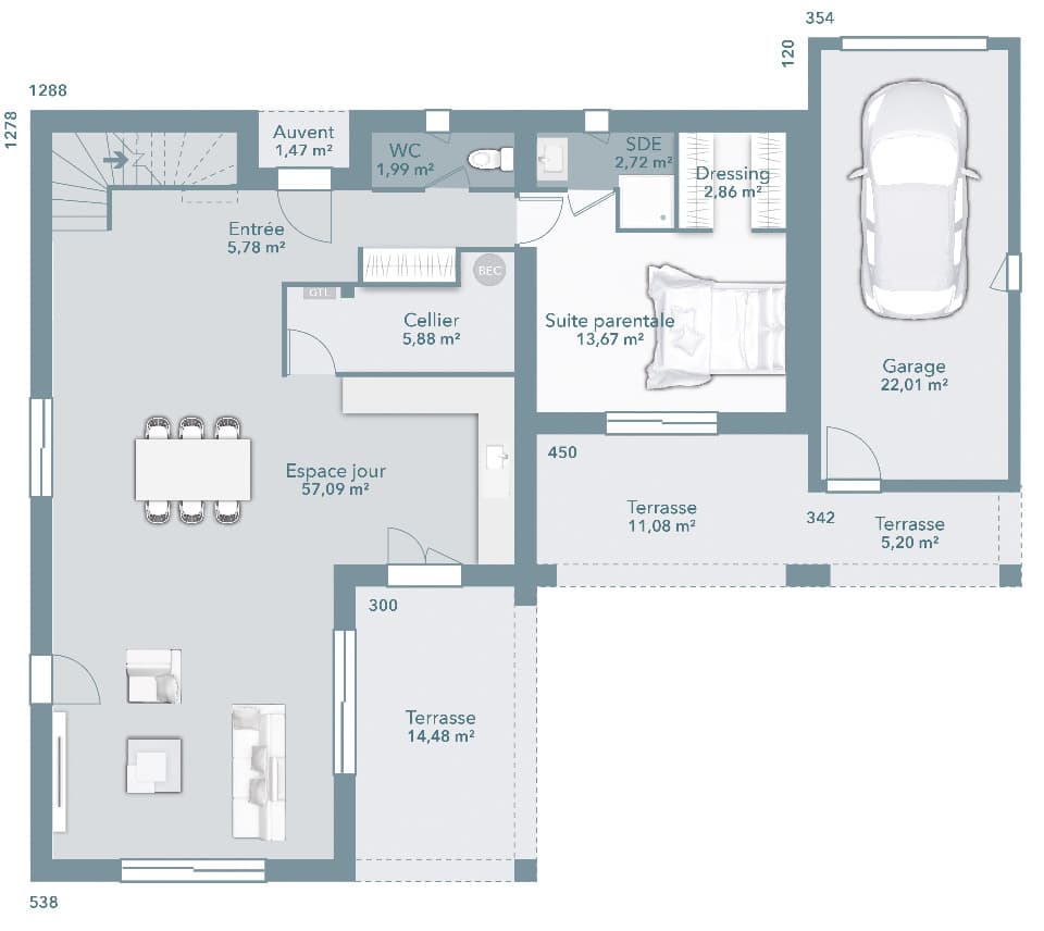 Maison neuve - Terrain à bâtir Villematier (31340) à Villematier (31), prix 320 000 €