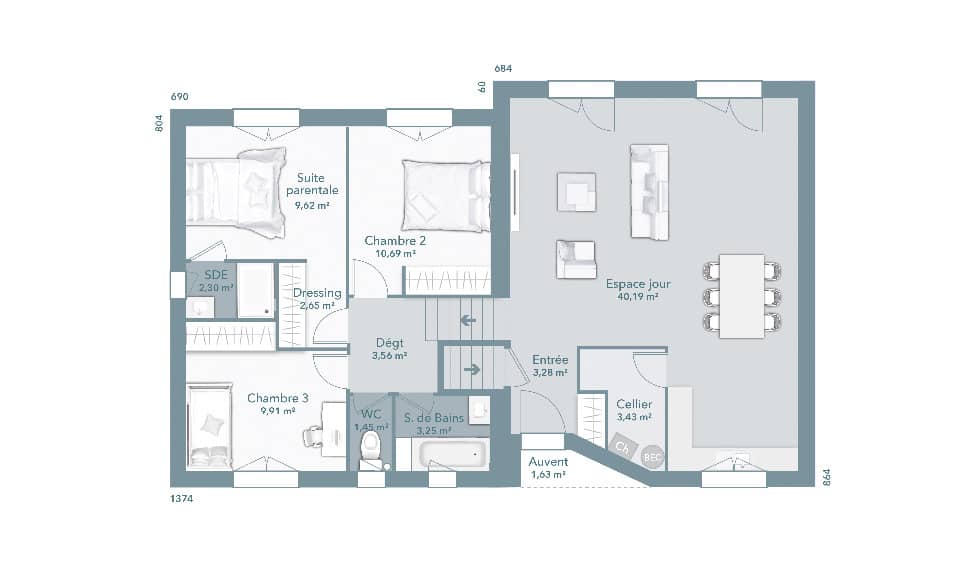 Maison neuve - Terrain à bâtir Bazus (31380) à Bazus, prix 304 000 €