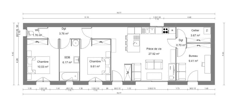 Maison neuve - Terrain à bâtir Bessières (31660) à Bessières (31), prix 189 000 €