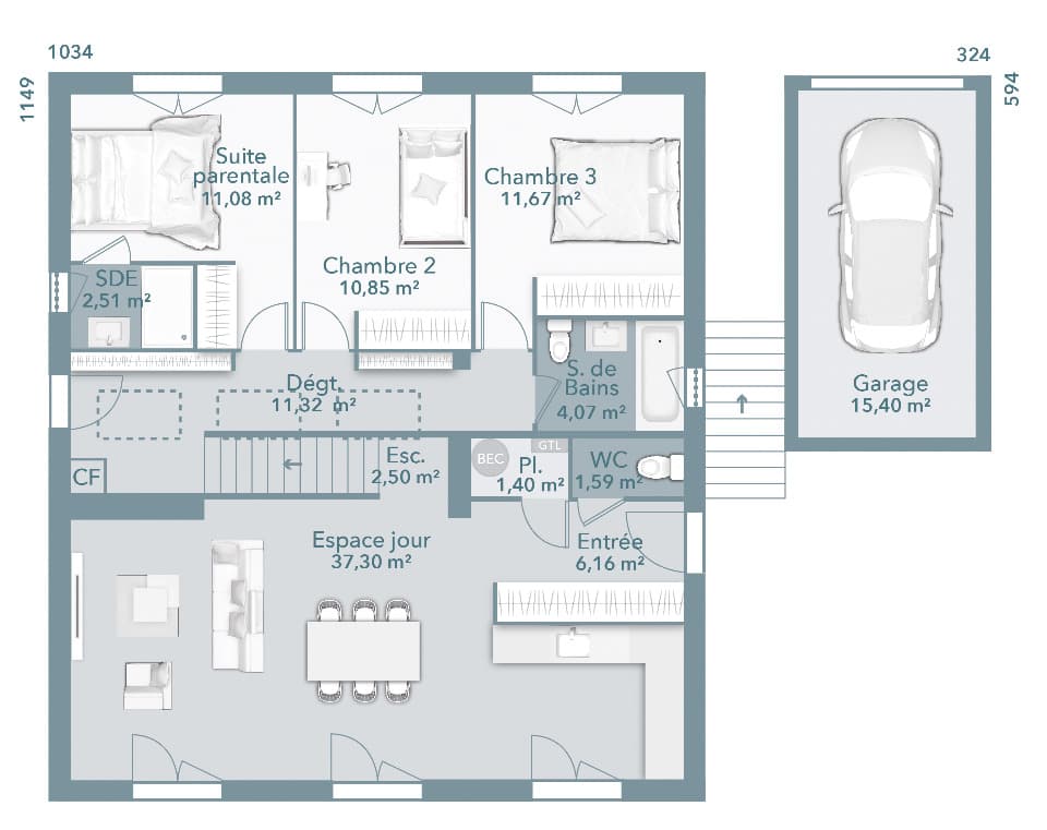 Maison neuve - Terrain à bâtir Montastruc (82130) à Montastruc (82), prix 234 000 €