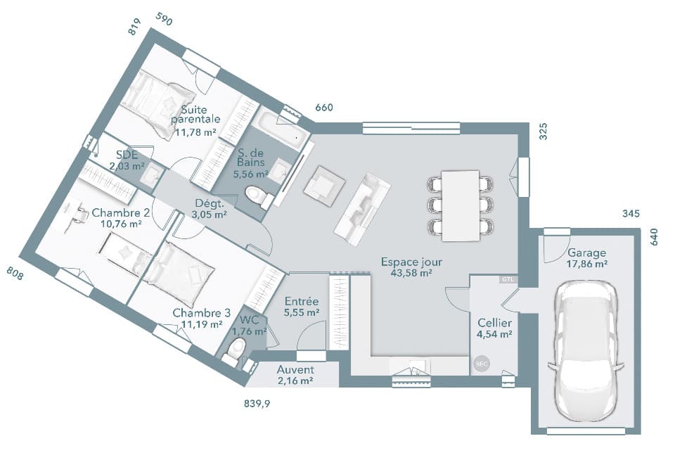 Maison neuve - Terrain à bâtir L'Honor-de-Cos (82130) à L'Honor-de-Cos (82), prix 204 000 €
