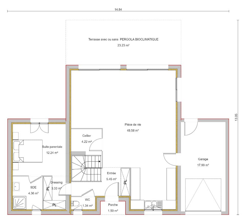 Maison neuve - Terrain à bâtir Lamothe-Capdeville (82130) à Lamothe-Capdeville (82), prix 275 000 €