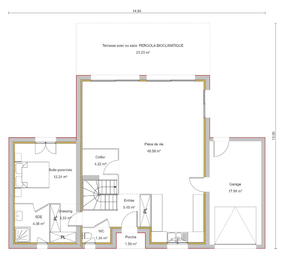 Maison neuve - Terrain à bâtir Lamothe-Capdeville (82130) à Lamothe-Capdeville (82), prix 275 000 €