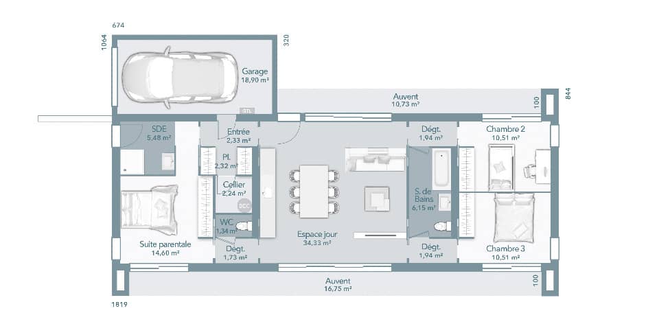 Maison neuve - Terrain à bâtir Beauzelle (31700) à Beauzelle, prix 465 000 €