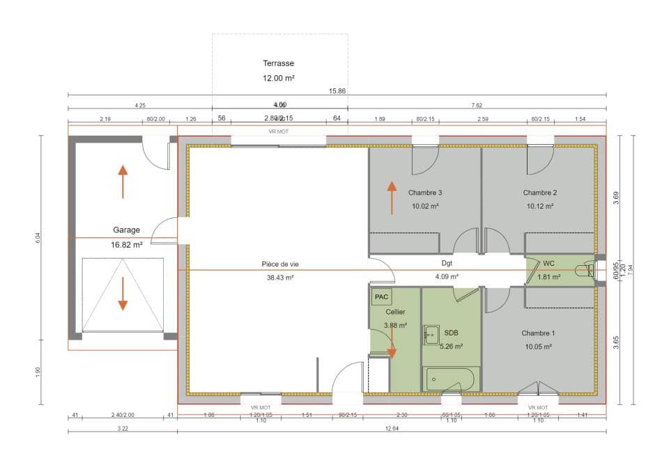 Maison neuve - Terrain à bâtir Le Born (31340) à Le Born (31), prix 193 000 €