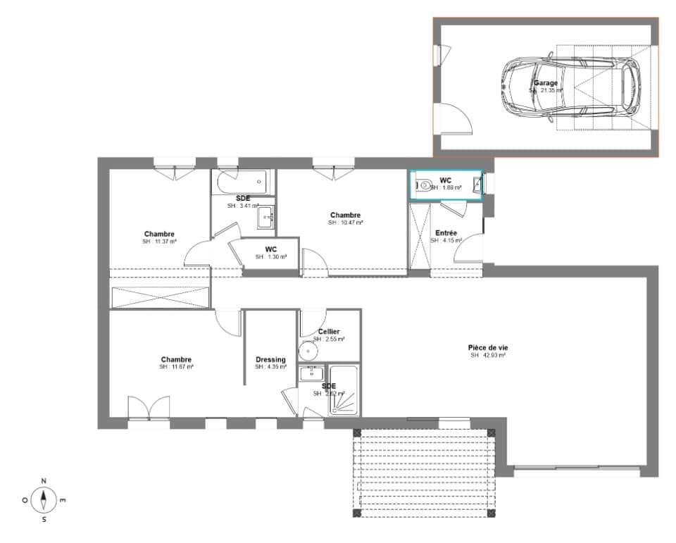 Maison neuve - Terrain à bâtir Langlade (30980) à Langlade, prix 470 800 €