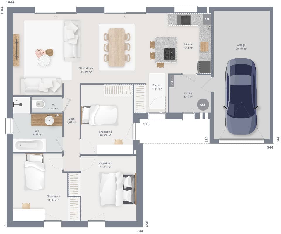 Maison neuve - Terrain à bâtir  () à Faumont (59), prix 239 000 €