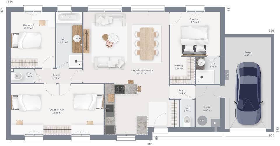 Maison neuve - Terrain à bâtir  () à Faumont (59), prix 235 000 €