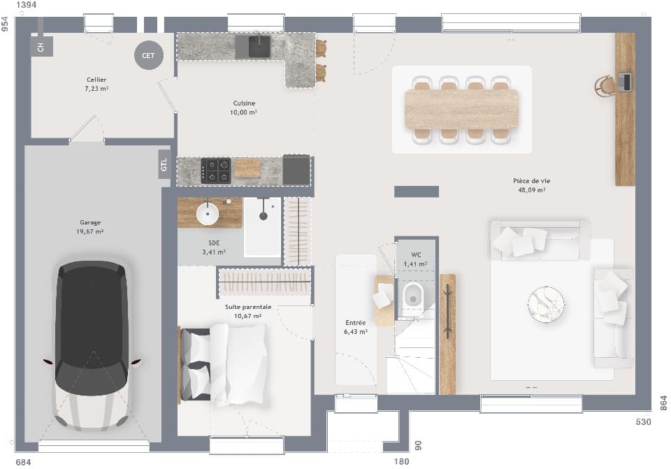 Maison neuve - Terrain à bâtir () à Sainghin-en-Weppes (59), prix 419 000 €