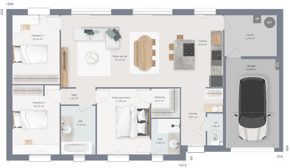 Maison neuve - Terrain à bâtir () à Montigny-en-Ostrevent (59), prix 168 000 €