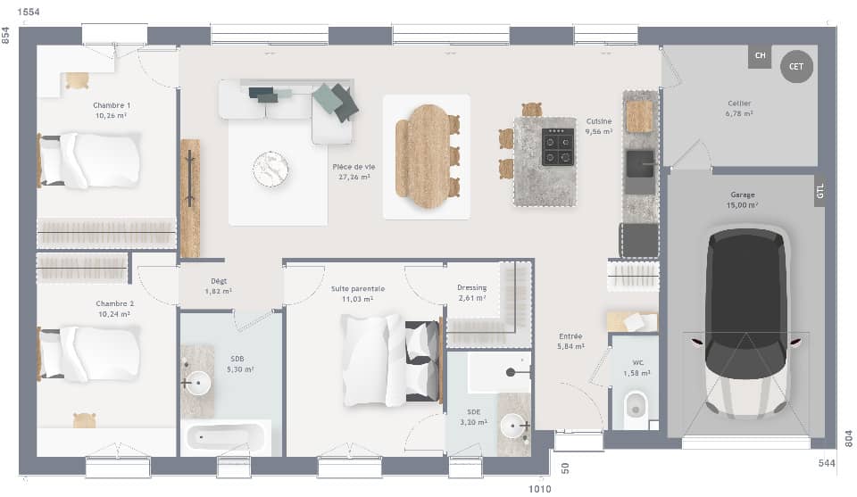 Maison neuve - Terrain à bâtir  () à Tourmignies (59), prix 299 000 €