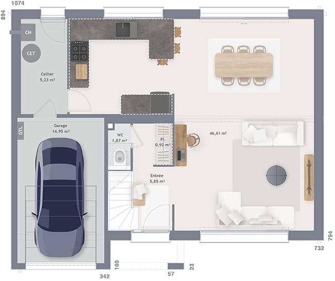 Maison neuve - Terrain à bâtir  () à Mons-en-Pévèle (59), prix 402 000 €