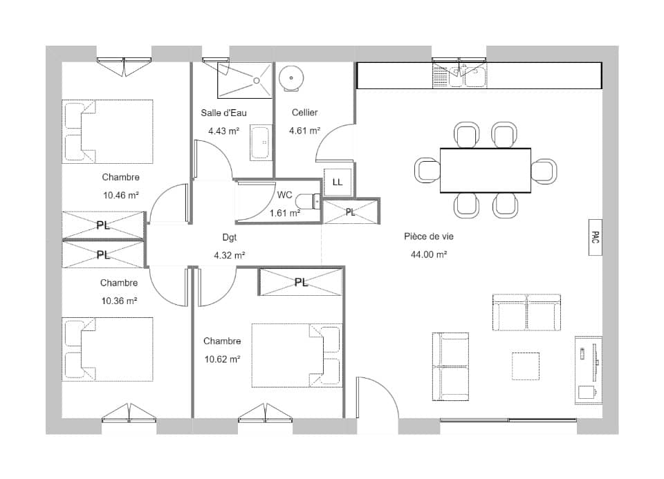 Maison neuve - Terrain à bâtir Espoey (64420) à Espoey, prix 230 320 €