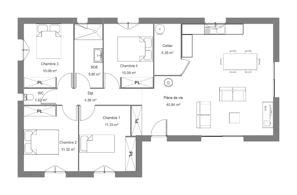 Maison neuve - Terrain à bâtir Odos (65310) à Odos (65), prix 239 900 €
