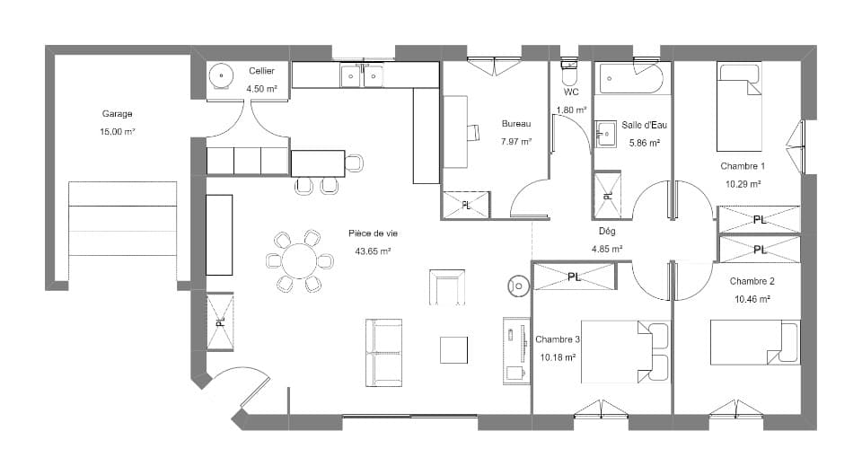 Maison neuve - Terrain à bâtir Marciac (32230) à Marciac (32), prix 219 400 €