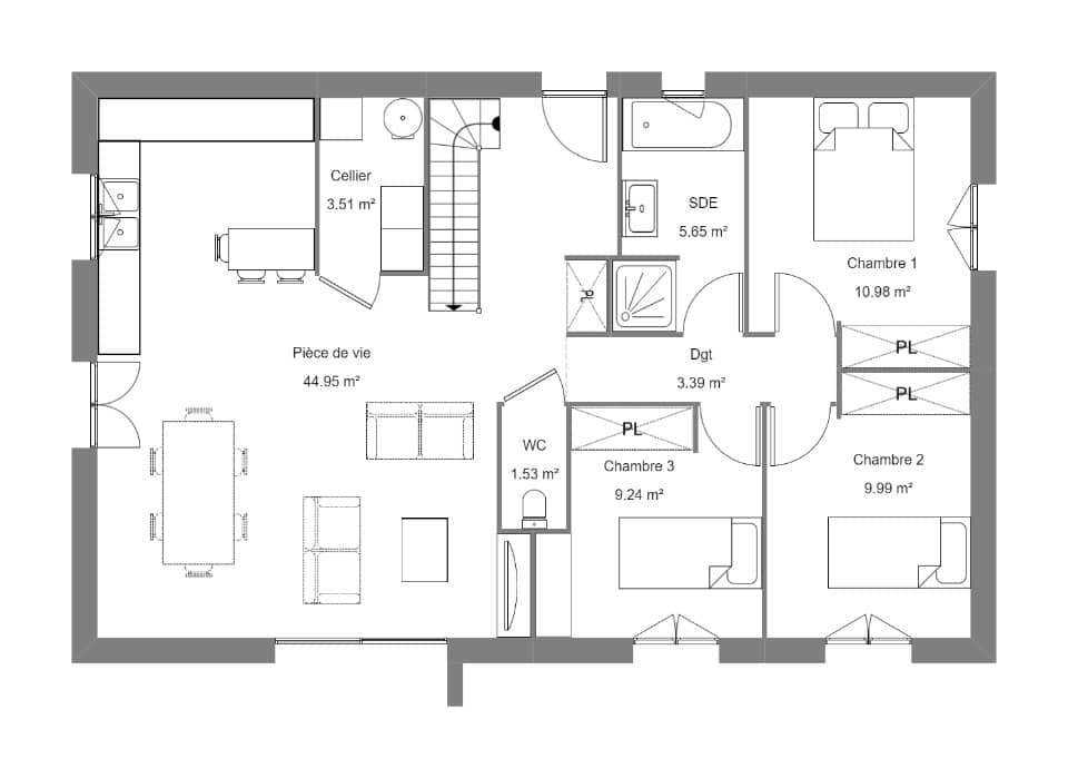 Maison neuve - Terrain à bâtir Lau-Balagnas (65400) à Lau-Balagnas (65), prix 279 500 €