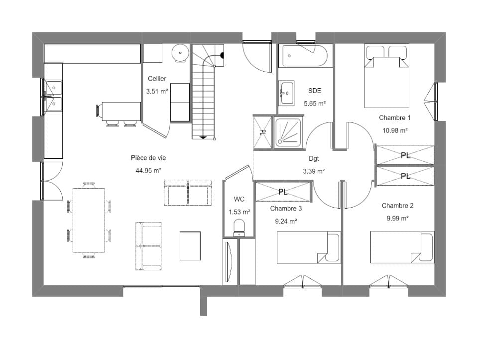 Maison neuve - Terrain à bâtir Lau-Balagnas (65400) à Lau-Balagnas (65), prix 279 500 €