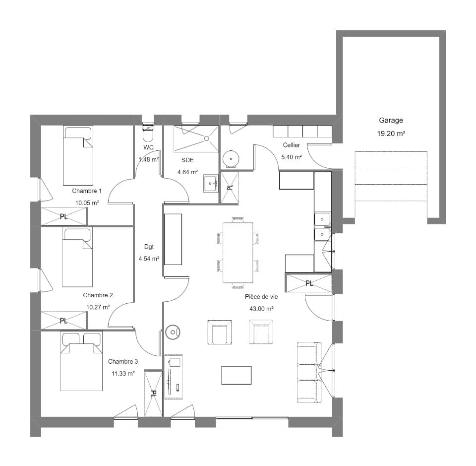 Maison neuve - Terrain à bâtir Odos (65310) à Odos (65), prix 249 800 €