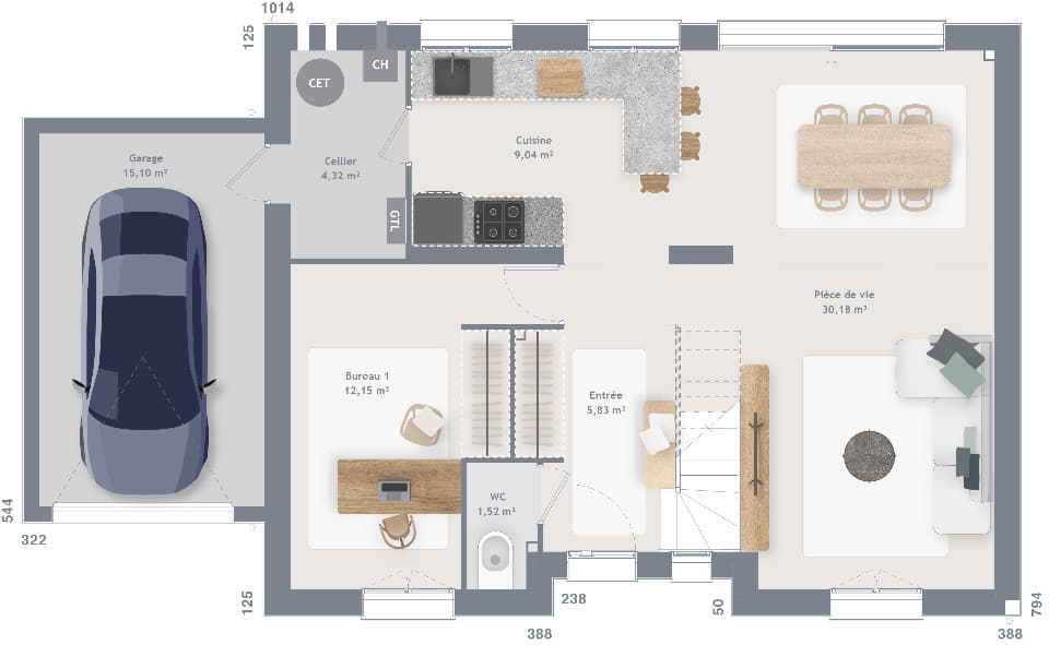 Maison neuve - Terrain à bâtir () à Saint-Euphraise-et-Clairizet (51), prix 288 000 €