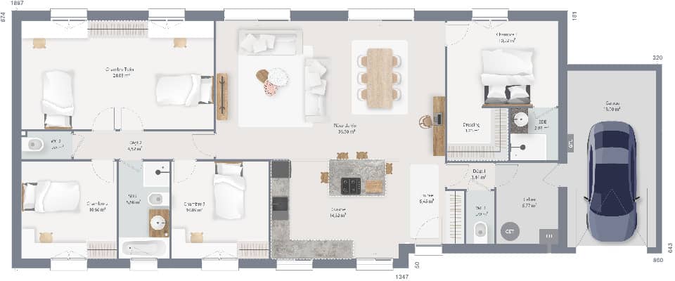 Maison neuve - Terrain à bâtir  () à Les Mesneux (51), prix 440 000 €