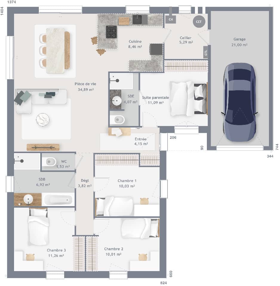Maison neuve - Terrain à bâtir () à Beine-Nauroy, prix 325 000 €
